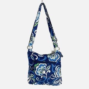 Vera Bradley Retired 2008 Mediterranean Blue Crossbody Hipster Bag Adjust Strap